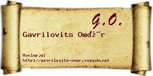 Gavrilovits Omár névjegykártya